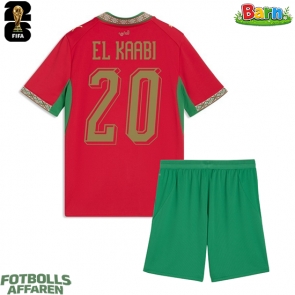 Marocko Ayoub El Kaabi #20 Hemmaställ Barn VM 2026 Kortärmad (+ Korta byxor)